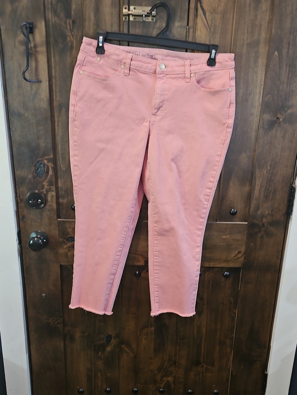 Talbots Flawless Women'sâ Pink Denim Slim Crop Jeans Size 14 W